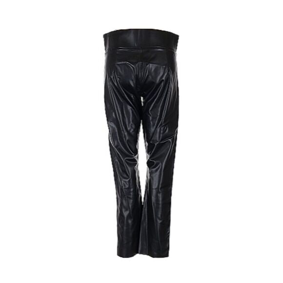 David Lerner NWOT Black Vegan Leather Hi-Rise Skinny Ankle Pants, Size L (12-14) - Picture 2 of 8
